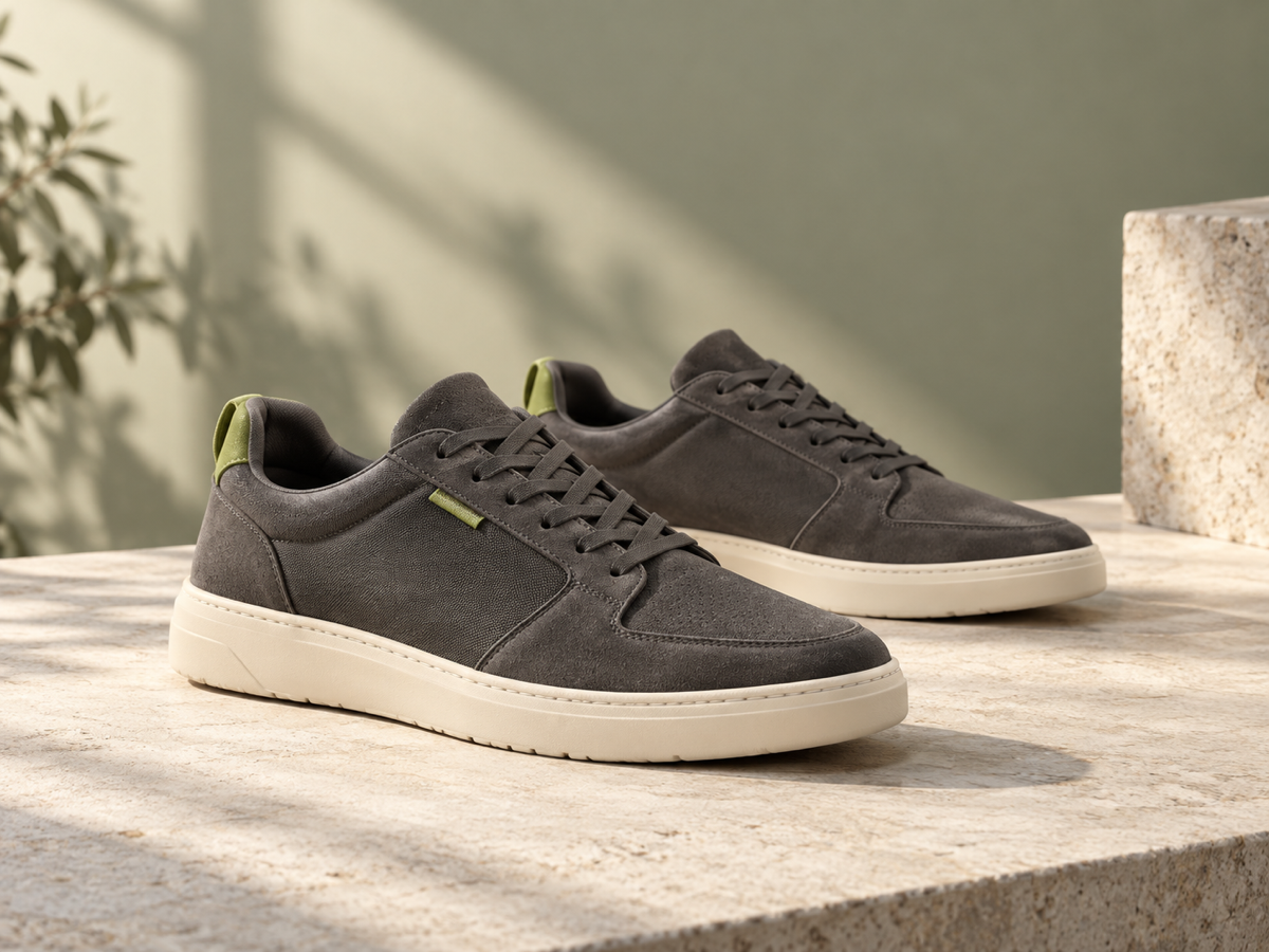 AI product photo example showing shoes in a white-background and lifestyle treatment