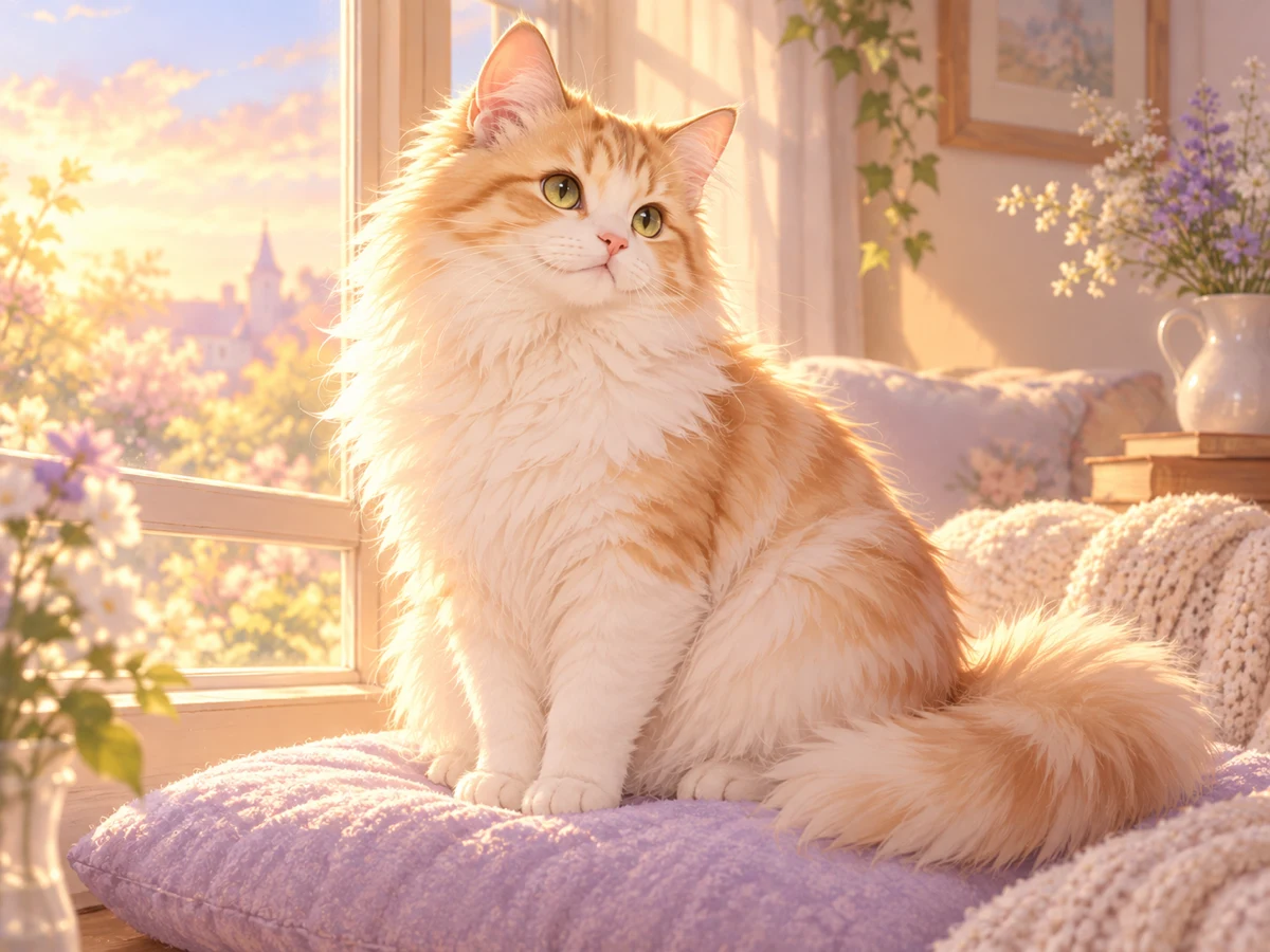 Soft anime illustration of a pet converted from a photograph
