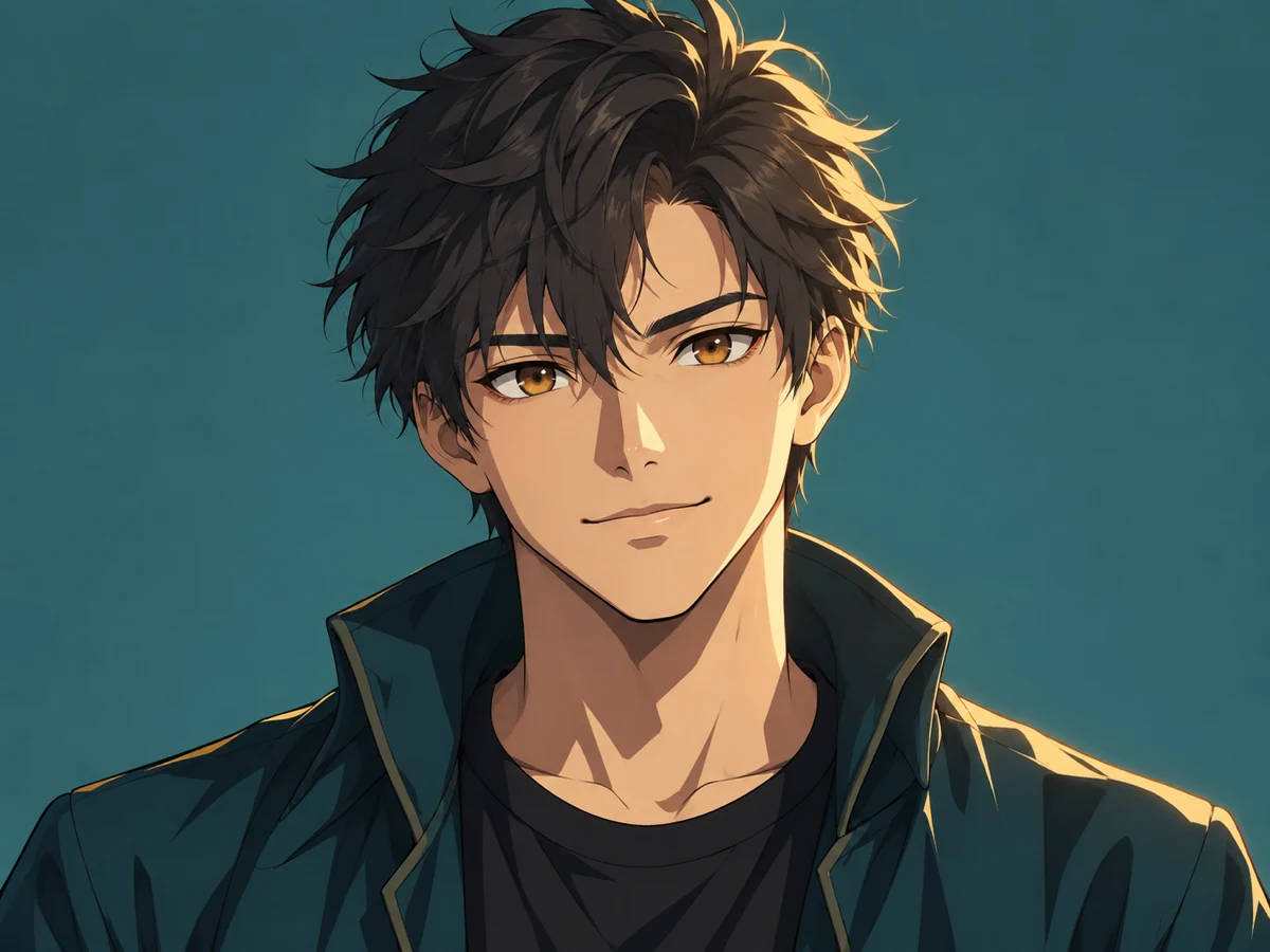 Cel-shaded anime portrait converted from a photograph
