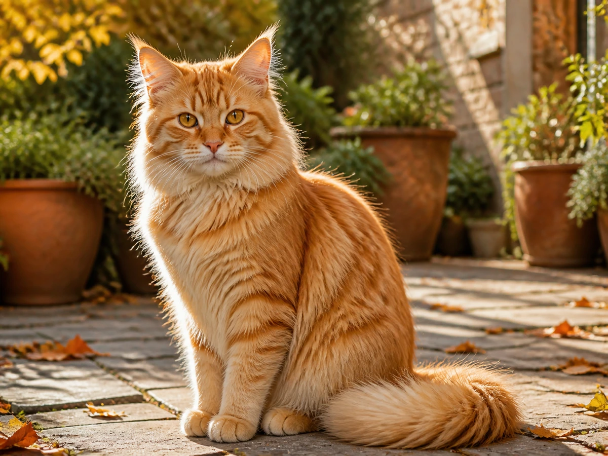 Pet photographed outdoors before AI background removal