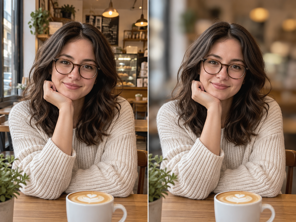 Portrait example with a sharp subject and softly blurred background