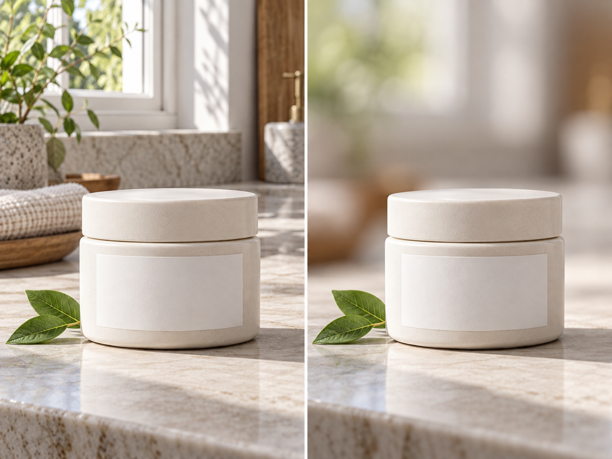 Product example with the item sharp and the surrounding scene blurred