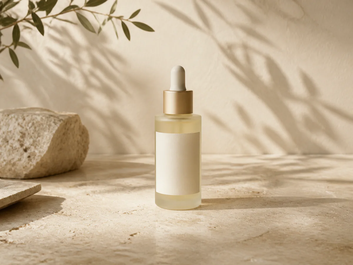 Expanded-frame skincare product concept composed as a wide ecommerce banner